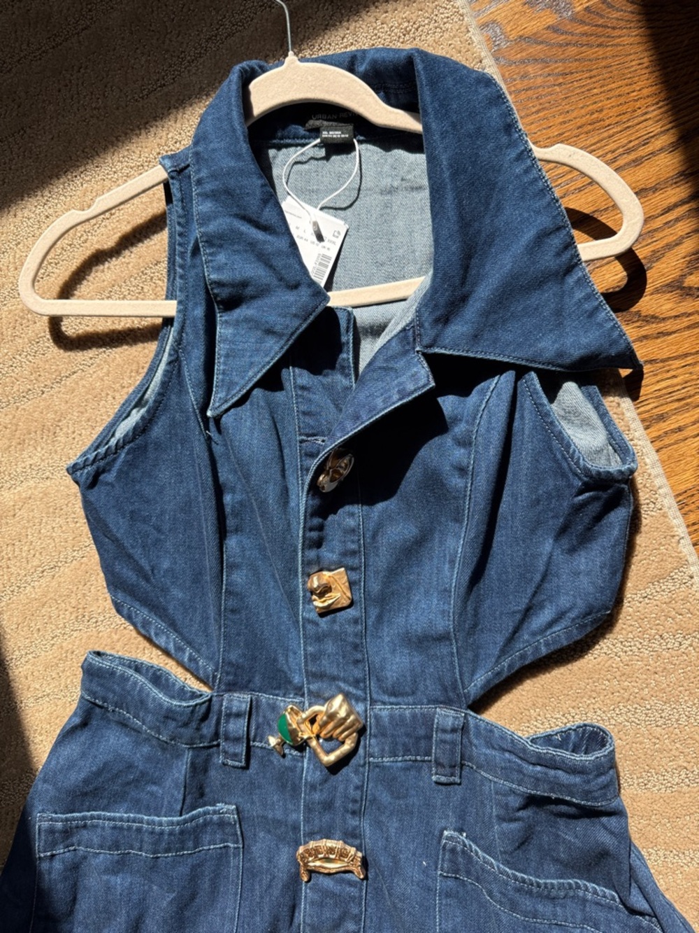 Urban Revivo Cut‎ Out Denim Maxi Dress - Picture 10 of 16
